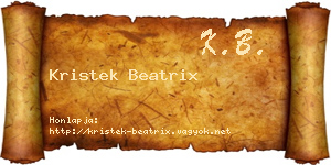 Kristek Beatrix névjegykártya